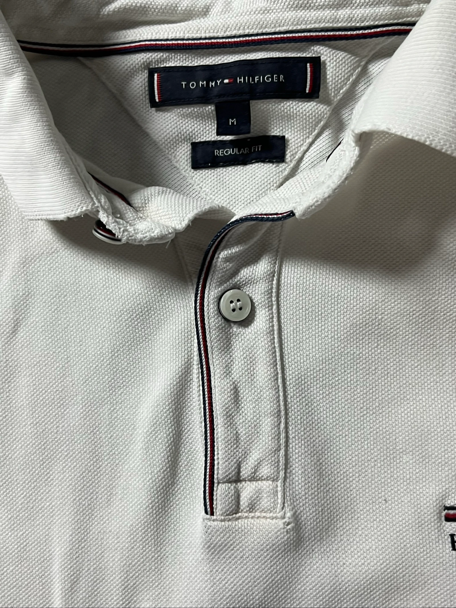 Slim fit white cotton polo - Tommy Hilfiger - size M - Satisfactory – photo 3